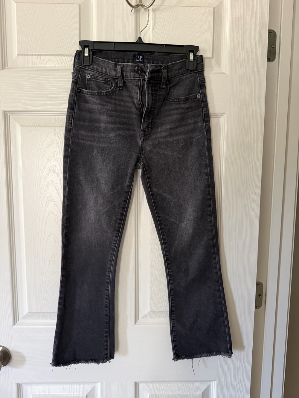 GAP Washed Black Straight Crop Jeans
